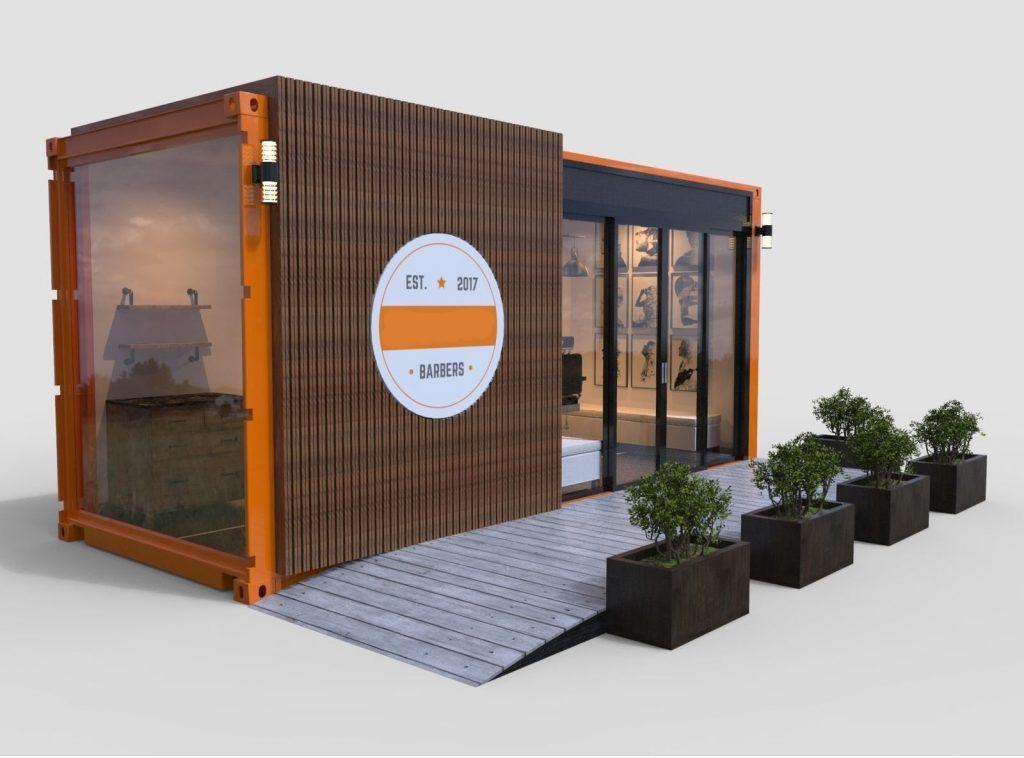 salon coiffure container concept